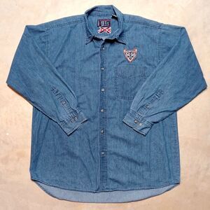 Vintage XFL San Francisco Demons Denim Button Shirt - Men's Size XL
